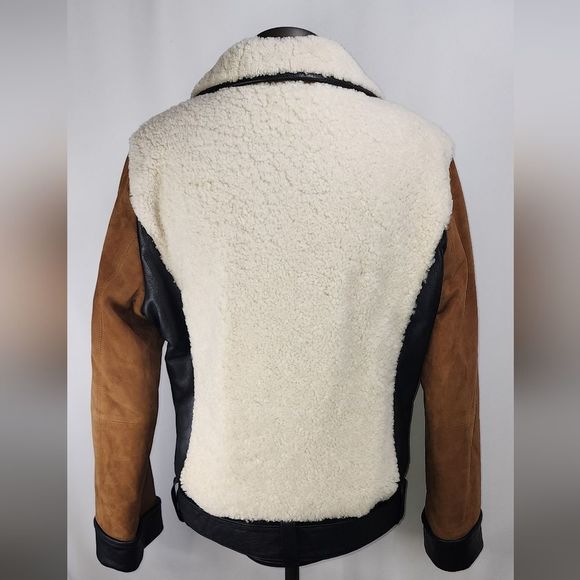 Scotch & Soda women's sheep hair and leather jacket size medium - Picture 4 of 16